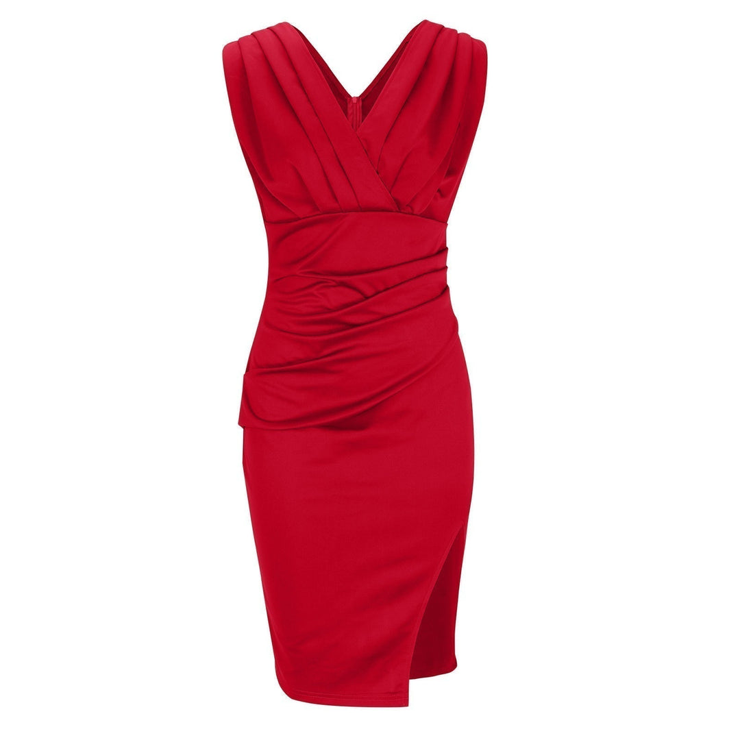 Brittney | Figure-Hugging Dress with V-Neckline and Slit