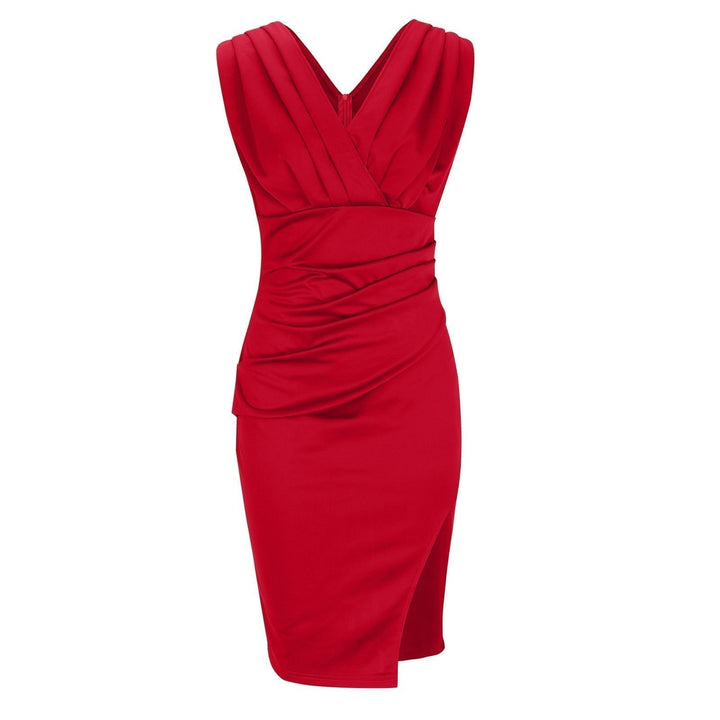 Brittney | Figure-Hugging Dress with V-Neckline and Slit