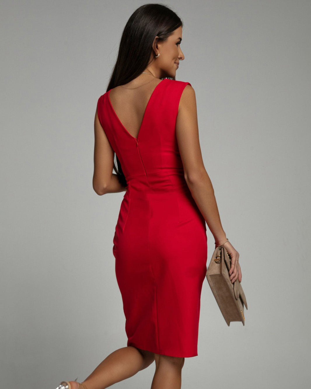 Brittney | Figure-Hugging Dress with V-Neckline and Slit