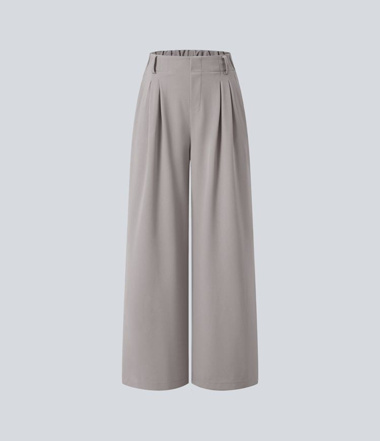 Stretchy High-Waist Waffle Pants
