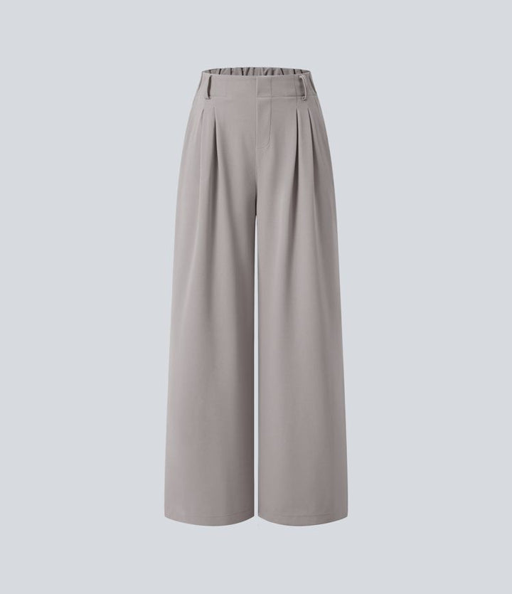 Stretchy High-Waist Waffle Pants