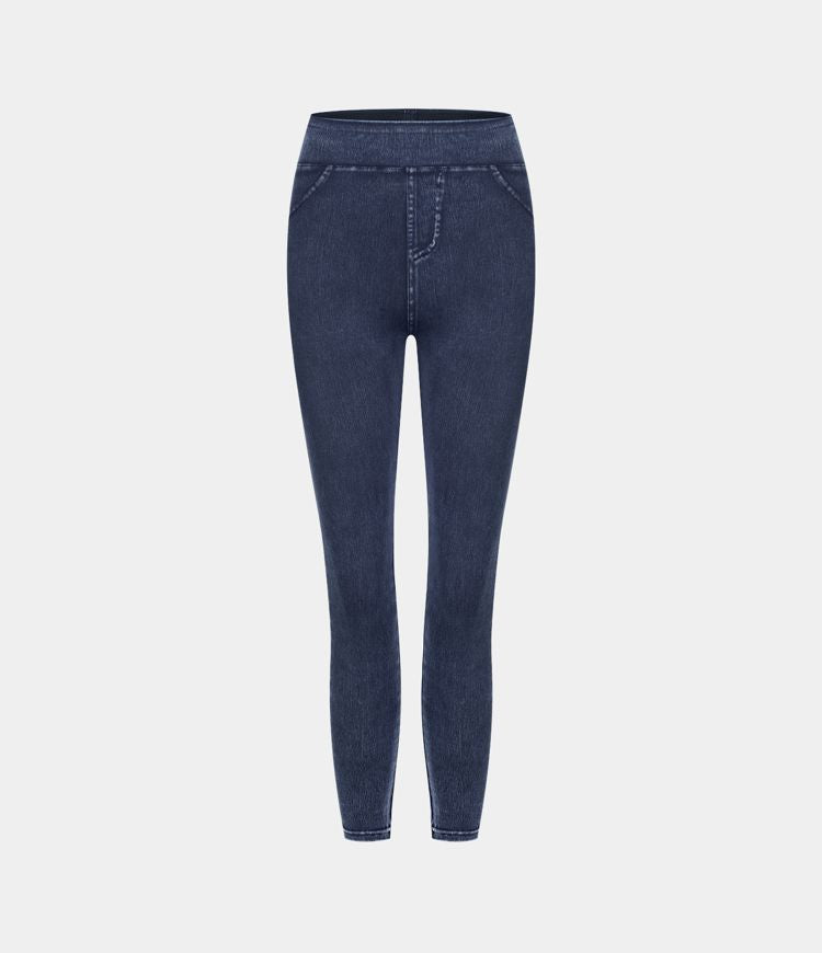 Stretch Denim Jeggings with High Waist