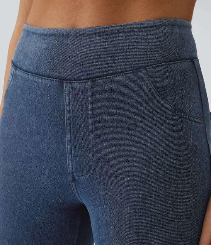 Stretch Denim Jeggings with High Waist